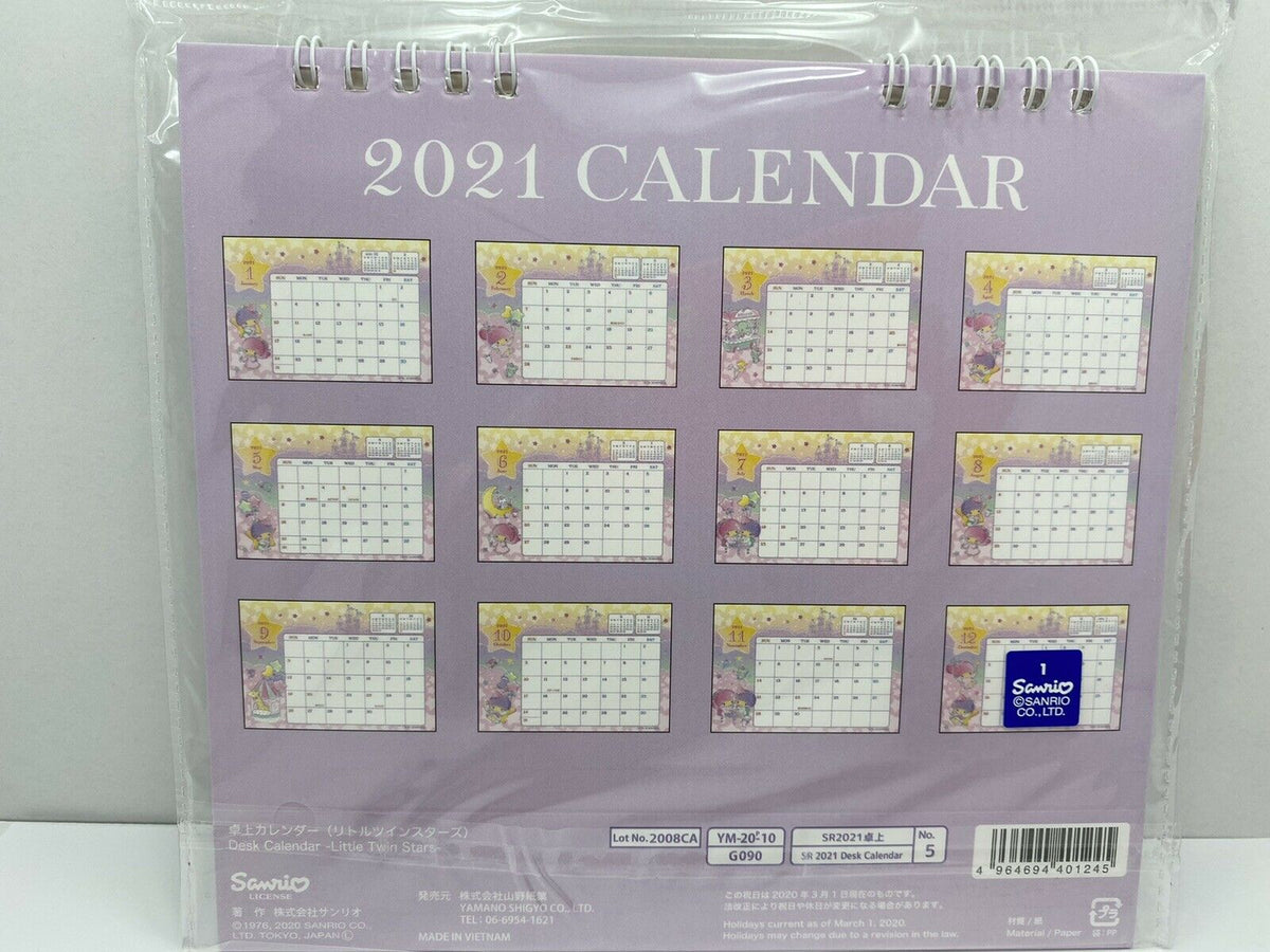 Kiki Lala Sanrio Kawaii Monthly Desk Calendar 2021 from Japan NEW