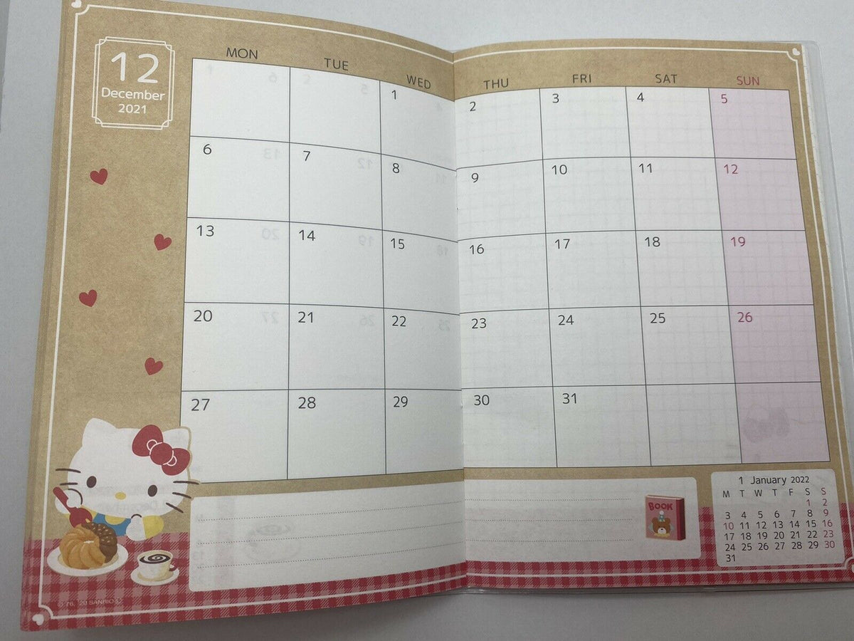 Hello Kitty Sanrio Monthly Schedule Book 2021 from Japan NEW